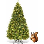 Sapin de Noël Artificiel 225CM-Lunimeux led 540 Ampoules Blanc Chaude-Branches en pvc/pe et 71 Pommes de Pin - Goplus