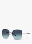 Tiffany & Co TF3078 Women's Square Sunglasses, Silver/Blue Gradient