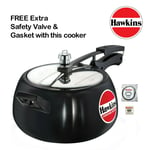 5 Litre Hawkins Contura Black Hard Anodised Aluminium Pressure Cooker 