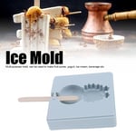 Grey Silicone Mold Cartoon Cute Homemade Ice Cream Mould With Lid And