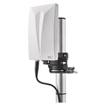 EMOS Antenne Active Universelle pour intérieur et extérieur (0-80 km) DVB-T2, Dab, FM, Full HD, avec Filtre de Verrouillage LTE intégré, Filtre 4G, 5G et amplificateur