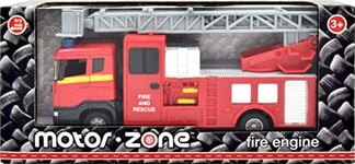 MOTOR ZONE from Peterkin | Fire & Rescue Fire Engine Toy Vehicle | Red free wheeling Fire Engine with extendable ladder and siren sounds | 1:48 Scale | Diecast Vehicles | Ages 3+