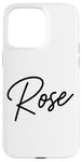 Coque pour iPhone 15 Pro Max Rose Nom Femme Mignon Fille Élégante Femme Amour Manuscrite