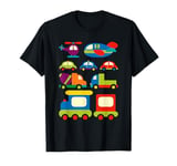 Transportation Trucks Cars Trains Planes Helicopters Toddler T-Shirt