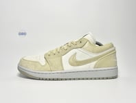 Nike Air Jordan 1 Low SE Canvas Cream Team Gold OG Unisex UK Size 9.5 EUR 44.5