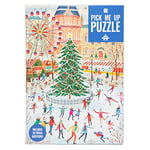 Talking Tables Patinage sur Glace 1000 pièces pour Adultes | Puzzle d'hiver illustré avec Arbre de Noël et scène de marché | Cadeau pour Elle, Lui