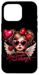 Coque pour iPhone 16 Pro Ailes d'ange « Stay Single And Happy Heart »