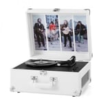 Crosley The Beatles Let It Be Anthology Portable Turntable - PVC Bluetooth Record Player, 3-Speed Suitcase Vinyl Player, Home Turntables for Vinyl Records, Built in Stereo Speakers, AUX, White