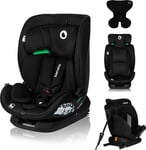 LIONELO LAVENDER I-SIZE Siège Auto Enfants de 76 à 150 cm Conforme à la Norme R129 i-Size, Montage Face à la Route ISOFIX Ceinture TT, Réglage de l'Appui-tête et du Dossier Insert réducteur (Black)