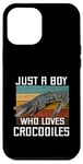 Coque pour iPhone 12 Pro Max T-shirt mignon Just A Boy Who Loves Alligator Crocodiles