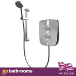 Electric Shower 9.5kw Lumi+ Chrome Power Shower 5 Pattern Aqualisa LMEP9501