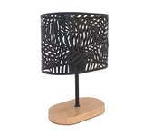 Lampe socle bois métal H.25 cm ASMARA Noire