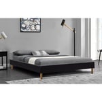 King Of Dreams - mina - Solide et Confortable Sommier Tapissier noir + Pieds en 20 cm pour matelas en 120x190 - 2 x 13 Lattes - Montage Rapide et