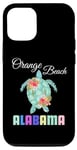 iPhone 15 Pro Orange Beach Alabama Floral Turtle Vacation Family Matching Case