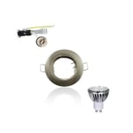 Kit Spot LED GU10 COB 5W équivalent 50W Blanc naturel 4100K fixe aluminium