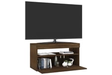 TV-benk med LED-lys brun eik 75x35x40 cm - Brun & mediabenk