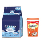 18 l Catsan Kattströ + 2 x 350 g Dreamies kattgodis till sparpris! - Hygiene plus kattsand + kattgodis med kyckling