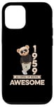 Coque pour iPhone 12/12 Pro 66ème anniversaire homme femme 1959 original Awesome ours en peluche