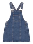 Mango Short Denim Pinafore Blå