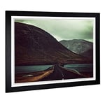 Big Box Art Framed Print of Landscape Journey Through Mountains (2) Design | Wall Art Picture | Home Decor for Kitchen, Living Room, Bedroom, Hallway, Black, A2 / 24.5x18 Inch / 62x45cm