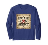 Escape Room Game Addict Vintage Pirate Map Long Sleeve T-Shirt