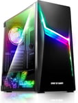 Clone 4 - Boitier PC Gamer RGB avec Paroi Transparente en Verre Trempé - Créez Votre PC Gaming - Tour Moyen Compatible ATX/MATX/ITX - 2 Ventilateurs 120mm Adressable Inclus (Noir)