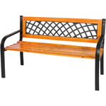 Banc gurzia en me'tal et lattes de bois banc 118x50x75 cm pour jardins, parcs et espaces verts