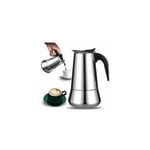 Cafetière italienne 12 tasses en acier inoxydable compatible tous types de feux 12 tasses