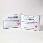 Lot de 2 Couettes Premium 4 saisons en duvet d'oie 9 + 4,5 tog, 135 x 200 cm - Blanc - Homescapes