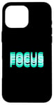 Coque pour iPhone 16 Pro Max Graphisme Aqua Light Teal FOCUS Aqua Turquoise