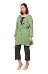 Ulla Popken Femme Grandes Tailles Veste, Cordon Coulissant, Oversize, col asymétrique Menthe foncé 54+ 816837428-54+