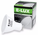 Pack of 3 E-LUX 5W SMD LED GU10 Light Bulbs Replace 50W 6000K Cool White LA