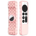 Apple TV 4K Siri Remote 2021 kotelot + Airtag - Pinkki