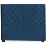 Tête de lit capitonnée Constance 140cm Velours Bleu Foncé