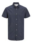 JACK & JONES Mens ABEL Short Sleeve Shirt Navy Blazer XXL