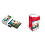 AGFA Photo Realipix Moments – Imprimante Photo Bluetooth & Cartouche et Papier 80 Photos Format 10 x 15 cm AMOC Compatible AGFA Photo Realipix Moments et Kodak PD450 PD460 PD480 PD450WIFI 80 Blanc