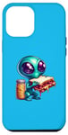 Coque pour iPhone 15 Pro Max Alien mangeant un sandwich au beurre d'arachide et à la gelée