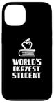 Coque pour iPhone 13 Étudiant le plus cool du monde, jeu de mots, paresseux, stupide, université