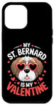 iPhone 12 Pro Max St Bernard My Valentines Hearts Day Dog Mom Dad Case