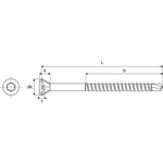 Vis de parquet vis de bardage inox A4 tête réduite fraisée empreinte T10 part. filetée 3,2x60mm boîte de 200 pièces Acton