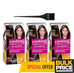 ' ORÉAL Casting Creme Gloss 418 Choco Moka Cheveux Couleur 3-pack Ammoniaque