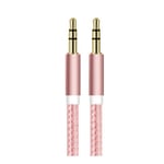 Cable Jack/Jack Metal pour ASUS ZenFone 3 Deluxe Smartphone Voiture Musique Audio Double Jack Male 3.5 mm Universel - ROSE