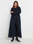 Long Tall Sally Tall Maxi City Coat - Blue, Blue, Size 22-24, Women