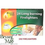 192 Long Burn Firelighters Bulk Pack Hotspots Burners  + FREE BOX OF MATCHES