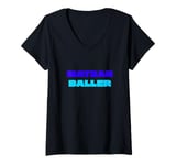 Womens Matzah Baller Funny Tees,Jewish Soup Passover Food Love V-Neck T-Shirt