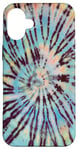 iPhone 16 Plus Cool Tiedye in Blue, Yellow Hippie Punk Rock Tie Dye Case