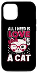 Coque pour iPhone 12/12 Pro Tout ce dont j'ai besoin c'est d'amour et d'un chat