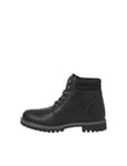 JACK & JONES Homme Jfwstanton Bottes en Cuir Bottines à Lacets, Anthracite, 46 EU