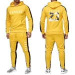 ZGRW Christiau pour Hommes Set Jordan 23# Basketball Sportswear, Sweat Hommes Costumes 2 Pièces Ensembles De Jogging Occasionnels Costumes De Jogging pour Hommes Hoodies Yellow-XL