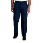 Haggar Mens Premium No Iron Khaki Classic Fit Pleat Front Regular and Big & Tall Sizes, Dark Navy - Bt, 50W x 30L